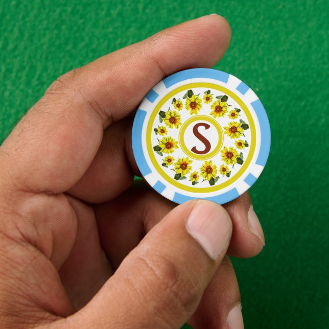 Sunflower Poker Chip (Hand)
