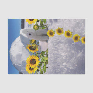 Sunflower Polar Bear Tissue Paper