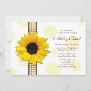 Sunflower Polka Dot Bridal Shower Invitation