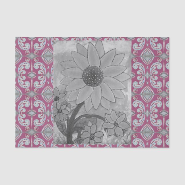 Sunflower Polkadot Centre Tissue Paper (Front)