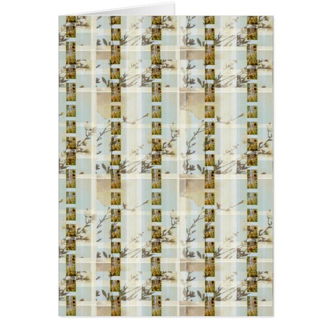 Sunflower Poppy Floralplaid Giftcard (Front)