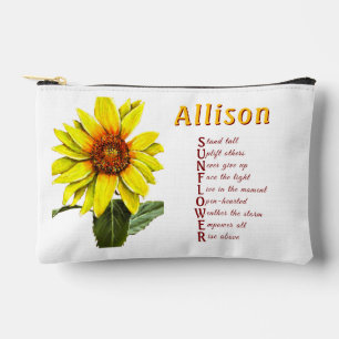 Sunflower Positive Encouragement Cosmetic Bag