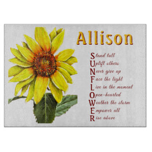 Sunflower Positive Encouragement Cutting Board