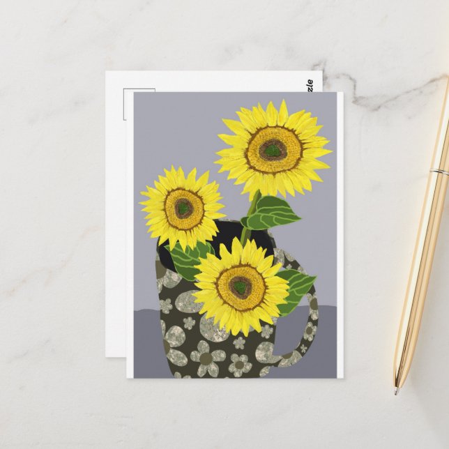Sunflower Postcard (Front/Back In Situ)