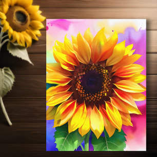 Sunflower Postcard - Vibrant Floral Art - Summer