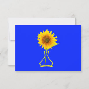 Sunflower Power Sunflower and Vase Thank You Card