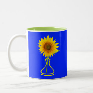 Sunflower Power Sunflower and Vase Two-Tone Coffee Mug