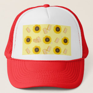 sunflower power trucker hat