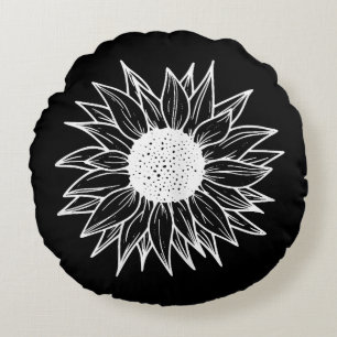Sunflower Pretty flower multi-colored wildflower Round Cushion