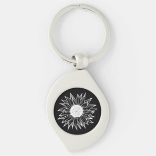 Sunflower Pretty flower multi-coloured wildflower Key Ring