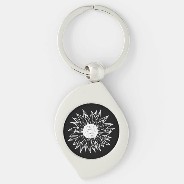Sunflower Pretty flower multi-coloured wildflower Key Ring (Front)