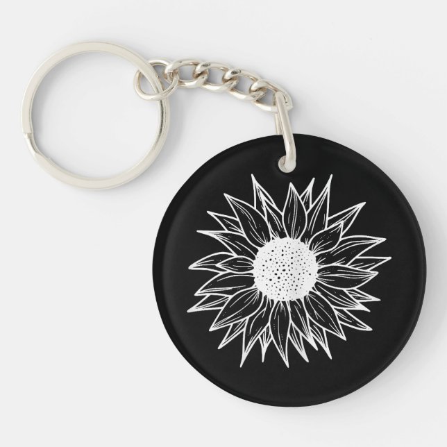Sunflower Pretty flower multi-coloured wildflower Key Ring (Front)