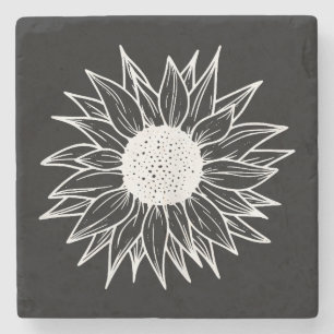 Sunflower Pretty flower multi-coloured wildflower Stone Coaster