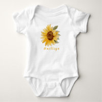 Sunflower Print Personalised Name Cute Morden