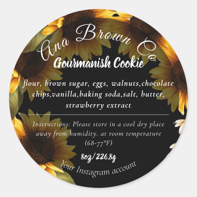 Sunflower Product Label (Front)