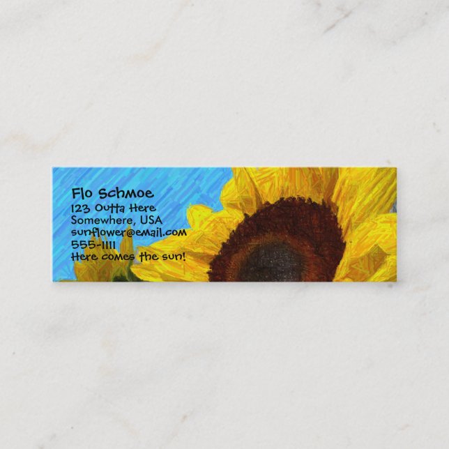 Sunflower Profile Card (Front)