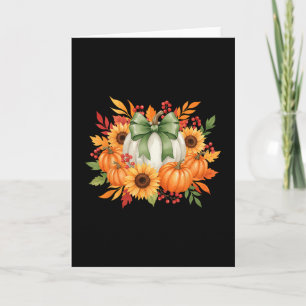 Sunflower Pumpkin Bouquet Fall Thanksgiving Autumn Card