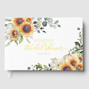 Sunflower Pumpkin Fall Bridal Shower Guest Book