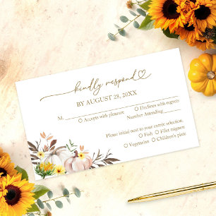 Sunflower Pumpkin Fall Wedding RSVP Card