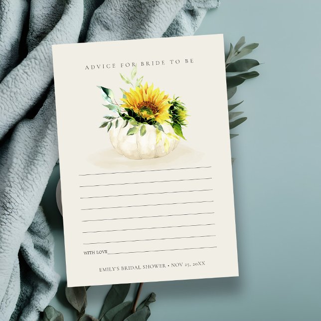 Sunflower Pumpkin Flora Advise for Mum Baby Shower Enclosure Card (Creator Uploaded)