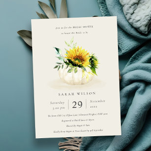 Sunflower Pumpkin Floral Bridal Shower Invite