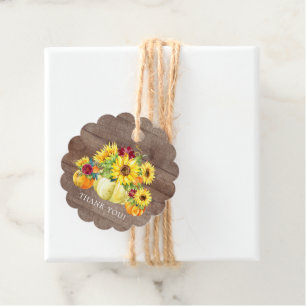 Sunflower Pumpkin Thank You Baby Shower Favour Favour Tags