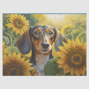 Sunflower Puppy Love, Dachshund Tissue Paper