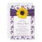 Sunflower Purple Damask Bridal Shower Invitation