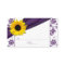 Sunflower Purple Damask Floral Wedding Place Cards