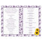 Sunflower Purple Damask Floral Wedding Program