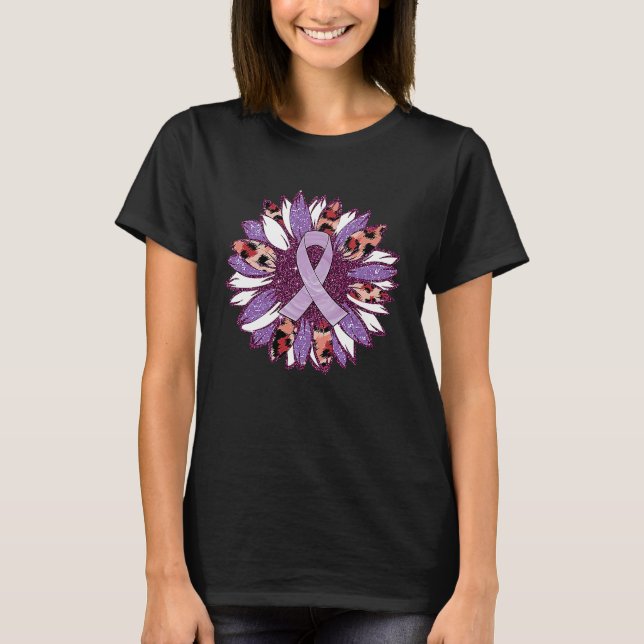 Sunflower Purple Domestic Violence Awareness Warri T-Shirt (Front)