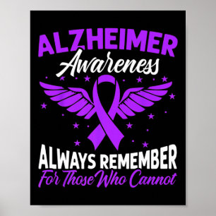 Sunflower Purple Ribbon Brain Alzheimer Awareness  Poster