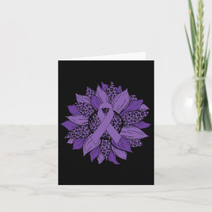 Sunflower Purple Ribbon Fibromyalgia Awareness Mon Card