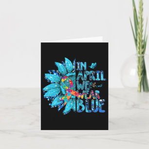 Sunflower Puzzle In April We Wear Blue Autism Awar Card