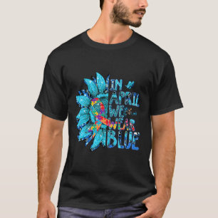 Sunflower Puzzle In April We Wear Blue Autism Awar T-Shirt