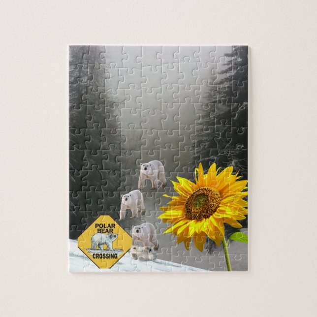Sunflower Puzzles Polar Bear Floral (Vertical)