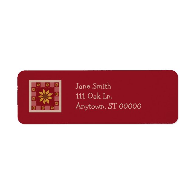 Sunflower Quilt Customisable Address Labels (Front)