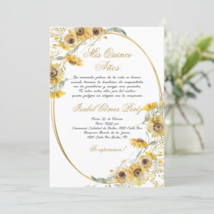 Sunflower Quinceañera invitation