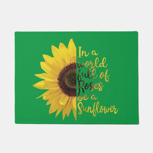 Sunflower Quote Doormat (Front)