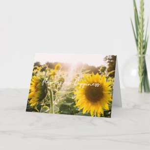Sunflower quote "flowers are happiness" card