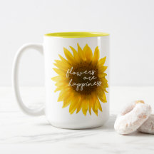 Sunflower quote "flowers are happiness"