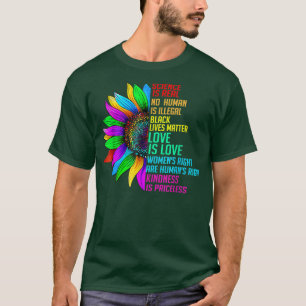 Sunflower Rainbow Science Is Real Black Lives Matt T-Shirt