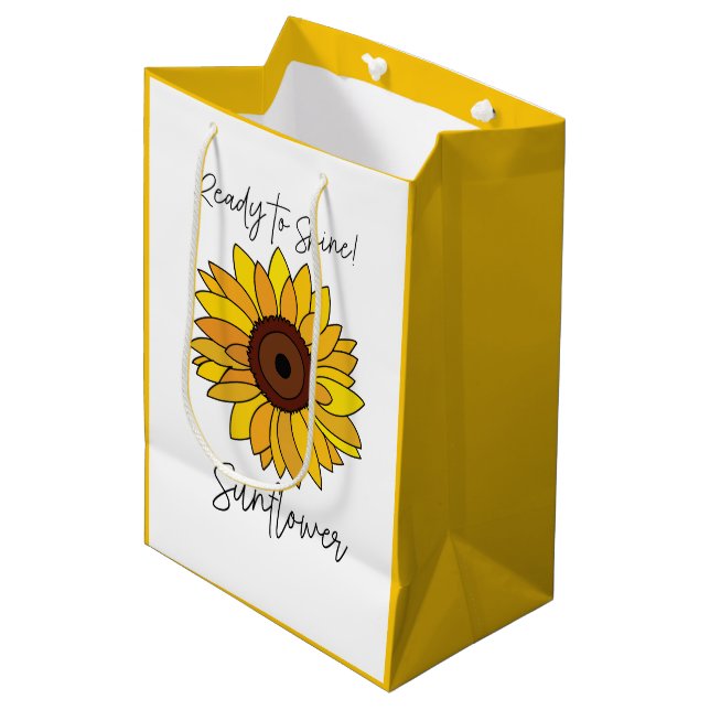 Sunflower Ready To Shine Sunflower Medium Gift Bag (Front Angled)