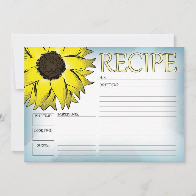 Sunflower Recipe Card (Front)