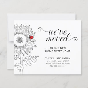 Sunflower Red Ladybug Budget Moving Card