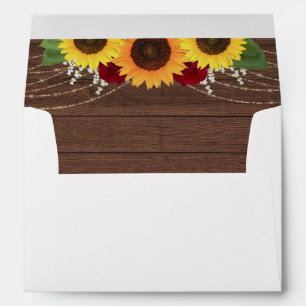 Sunflower Red Roses Wedding Invite Return Address Envelope