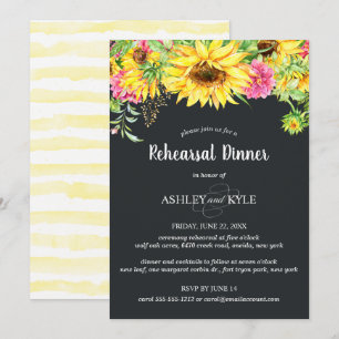 Sunflower Rehearsal Dinner Invitation
