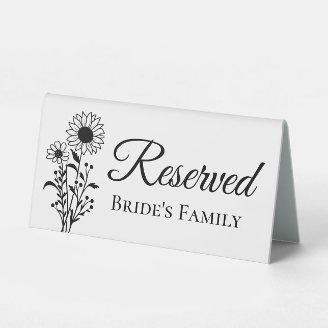 Sunflower Reserved Bride's Family Rustic Wedding (Front)