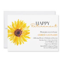 Sunflower Retirement Invitation |Teacher or Admin