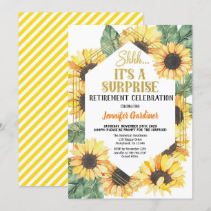 Sunflower Retirement Party Dinner Celebration Invitation